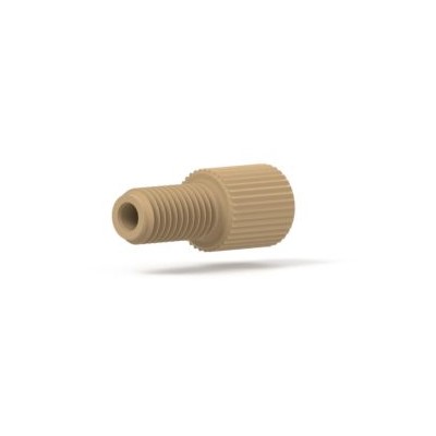 Upchurch Scientific Flangeless Male Nut for 1/16 inch OD Tubing, 1/4-28 Flat-Bottom, Standard Knurl, Polypropylene, Natural, Single - P-220 - Click Image to Close